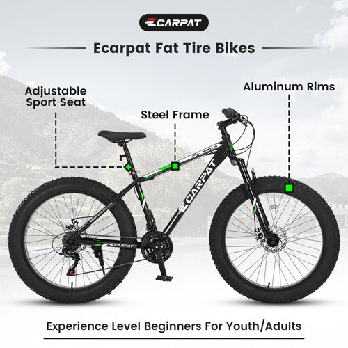 Vélo tout-terrain TerraForce™ City-Cruizer à pneus larges de 26 pouces – 21 vitesses