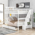 LuneluX Full-Over-Full Bunk Bed with Storage Drawers – White