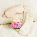 Relaxing Soy Candle & Eye Mask Gift Set — Pink Rainbow Moon Spa Kit