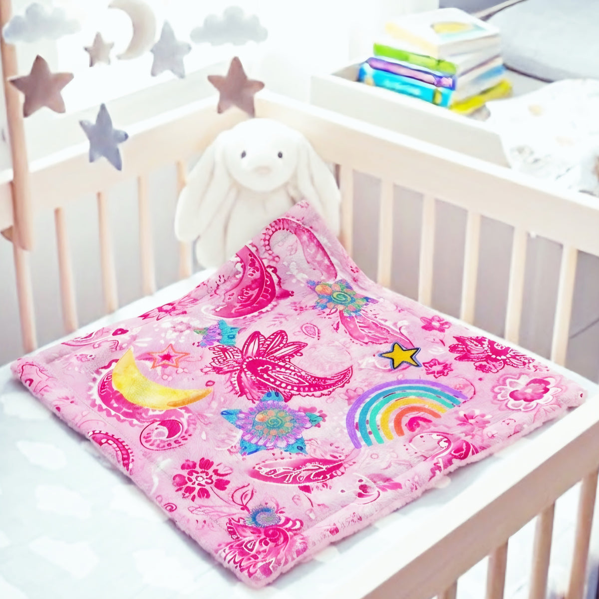 Minky Baby Lovey Blanket: Candy Stars