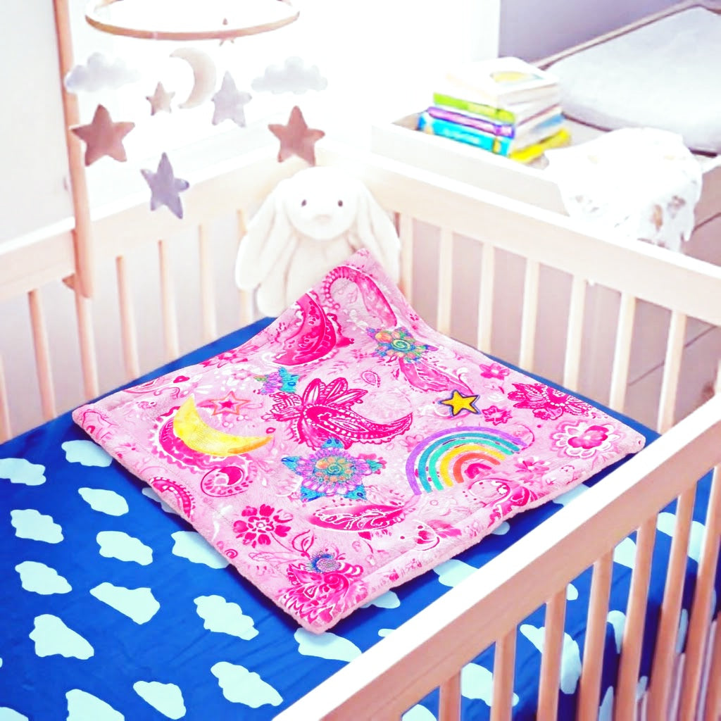 Minky Baby Lovey Blanket: Candy Stars