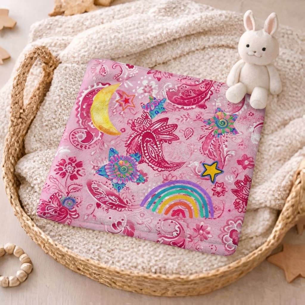 Minky Baby Lovey Blanket: Candy Stars