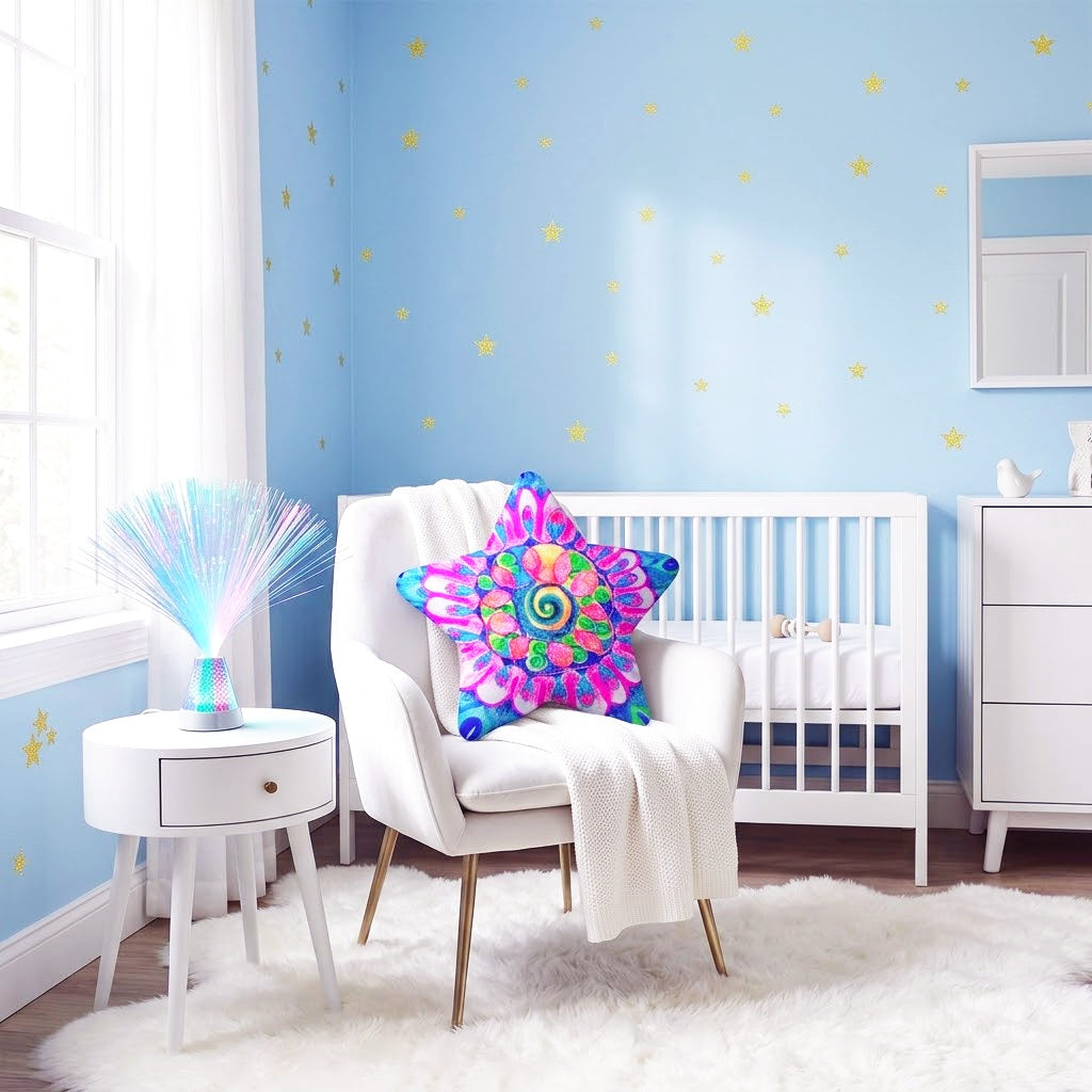 Candy Star Pillow – Colourful Star-Shaped Throw Pillow
