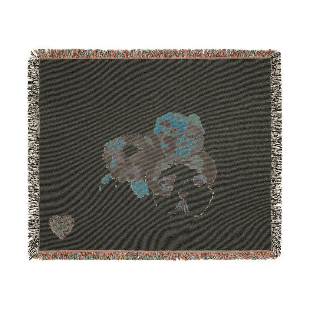 Indie Love Puppy Faces Woven Blanket | Cute Puppy Portrait Throw