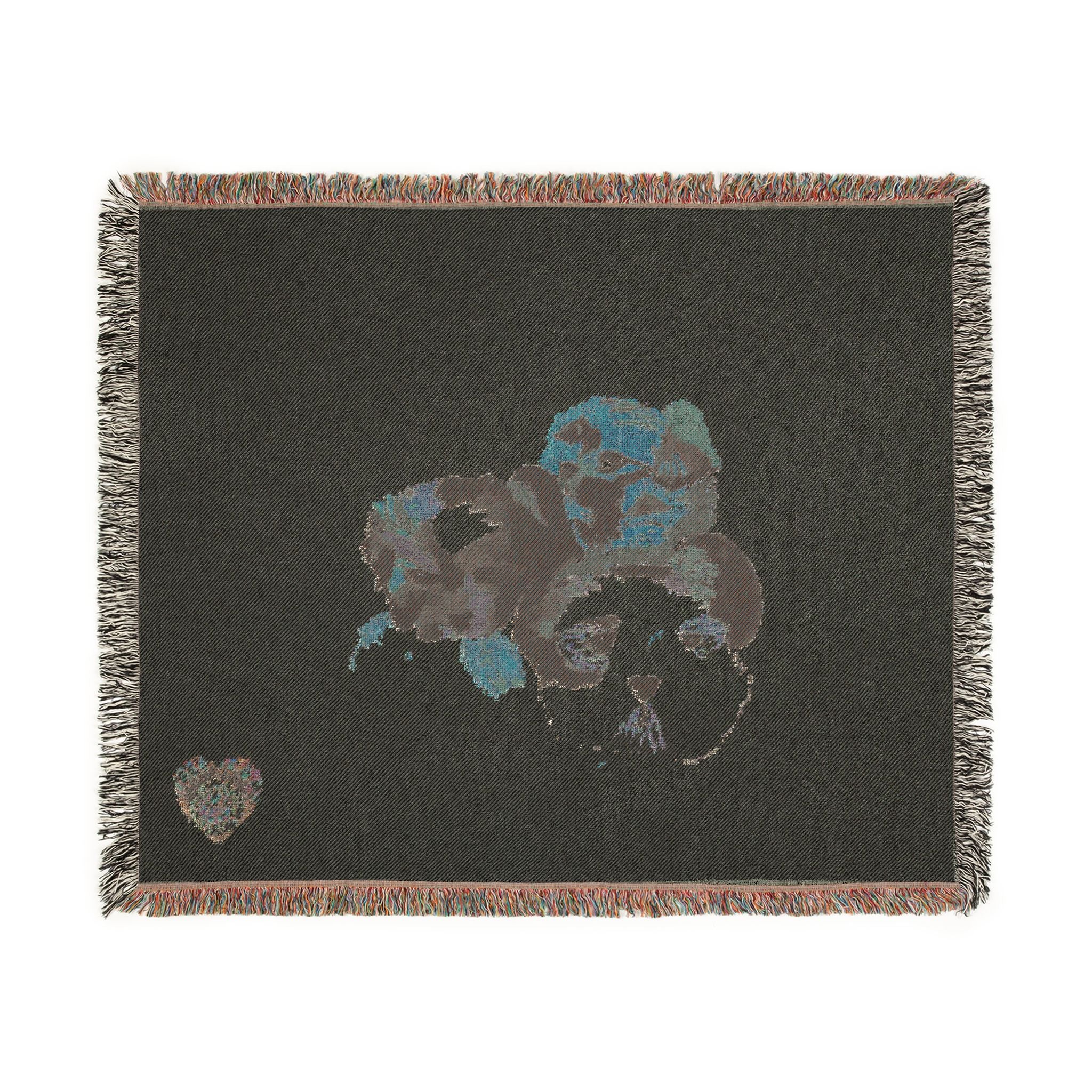 Indie Love Puppy Faces Woven Blanket | Cute Puppy Portrait Throw