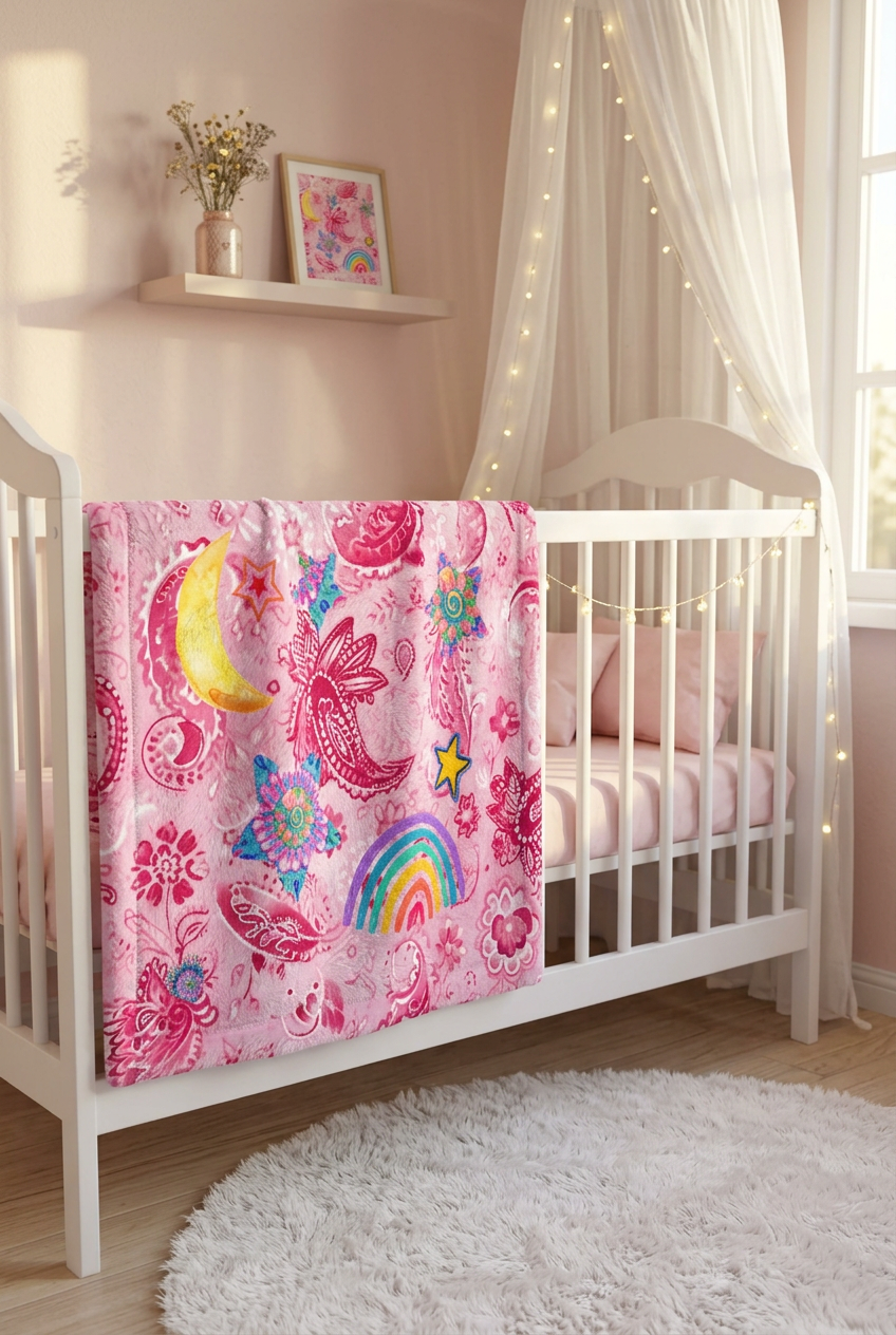 Minky Baby Lovey Blanket: Candy Stars