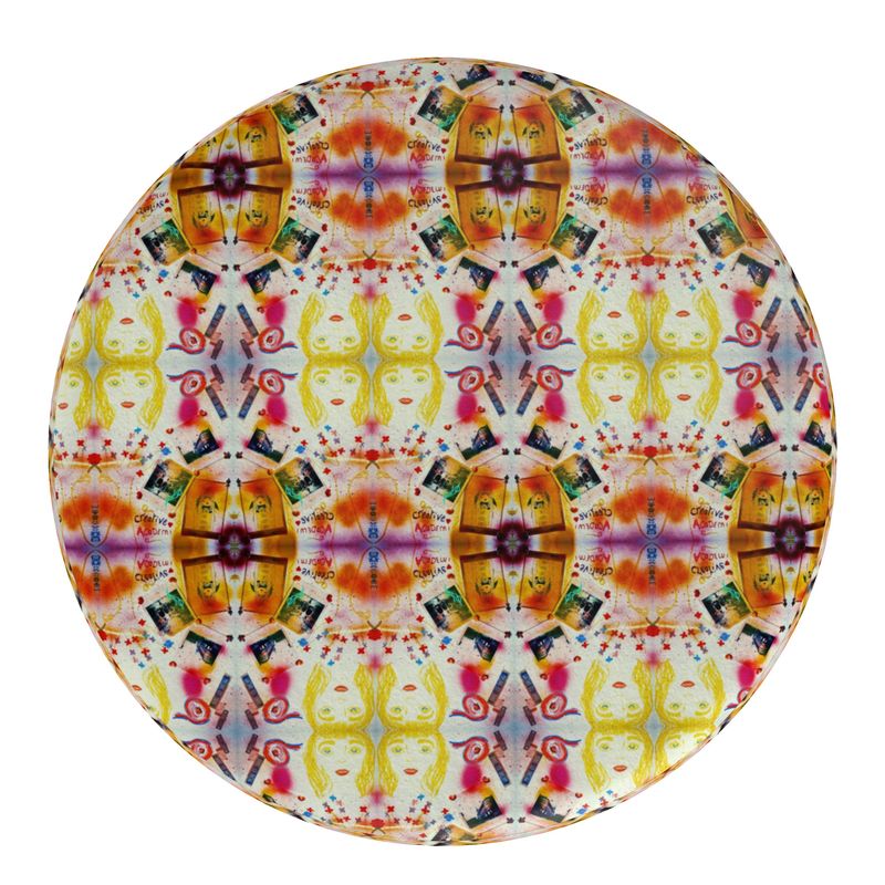 Round Pouffe Tribal Love