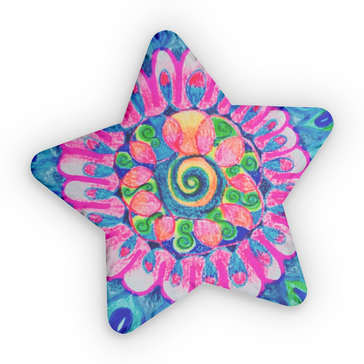 Candy Star Pillow – Colourful Star-Shaped Throw Pillow