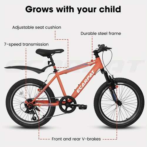 Mountain bike per bambini RideStart™ da 20 pollici – 7 velocità, arancione