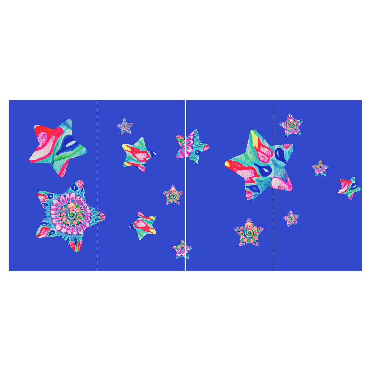 Art Edition Candy Stars Azure Curtains