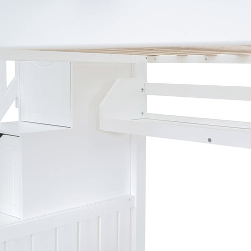 Castle-Style Bunk Bed Full Over Full – Solid Wood with Storage