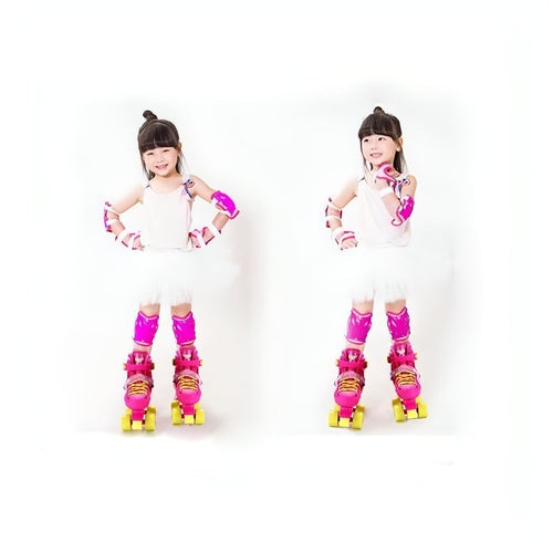 Kids’ Adjustable Roller Skates – Blue & Pink