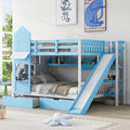 Castle-Style Bunk Bed Full Over Full – Solid Wood with Storage