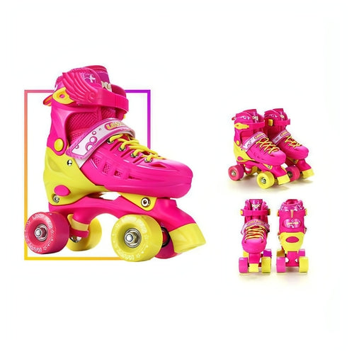 Kids’ Adjustable Roller Skates – Blue & Pink