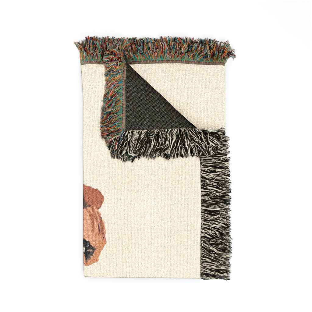 Indie Love Puppy Faces Woven Blanket | Cute Puppy Portrait Throw