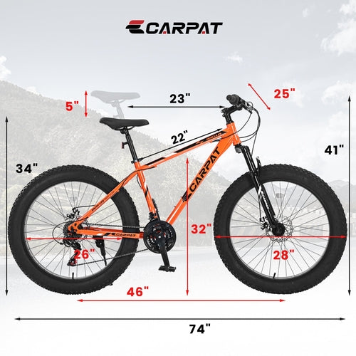 Vélo tout-terrain TerraForce™ City-Cruizer à pneus larges de 26 pouces – 21 vitesses