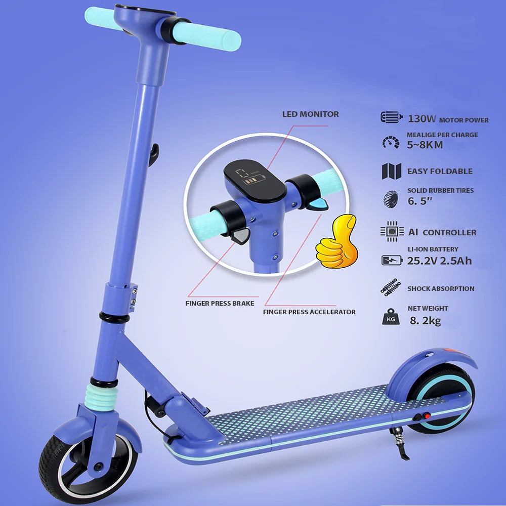 130W Kids Electric Scooter S3 – Foldable, Ages 8–12 (UK/EU)