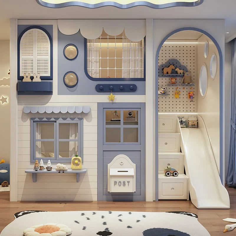 Solid Wood Kids Loft Bed with Desk, Slide & Storage Stairs – Multi-Functional Children’s Bed (Europe exclusive)