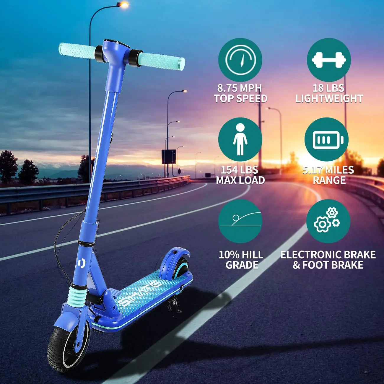 130W Kids Electric Scooter S3 – Foldable, Ages 8–12 (UK/EU)