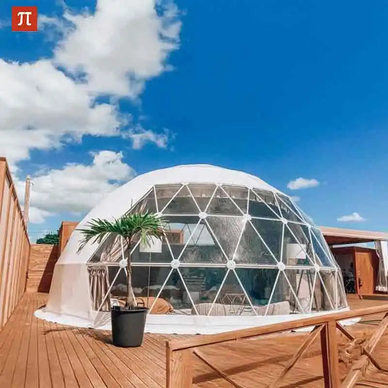 Luxury Geodesic Dome Hotel Tent for Glamping Starry Sky View round Greenhouse Manor Leisure Outdoor Vacation Resort Glamping