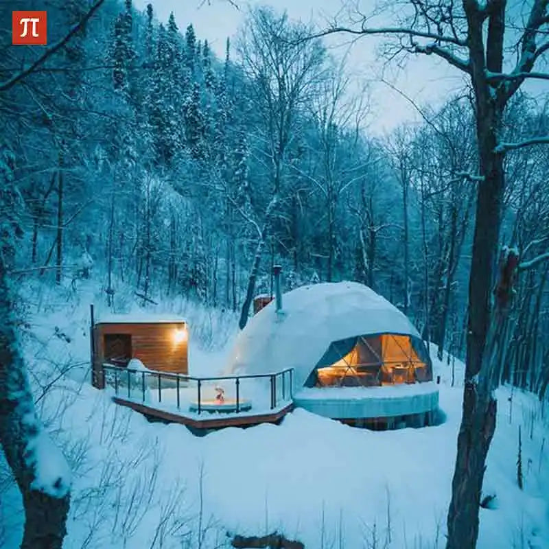 Luxury Geodesic Dome Hotel Tent for Glamping Starry Sky View round Greenhouse Manor Leisure Outdoor Vacation Resort Glamping (Europe only)