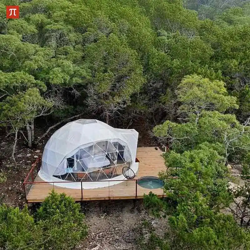 Luxury Geodesic Dome Hotel Tent for Glamping Starry Sky View round Greenhouse Manor Leisure Outdoor Vacation Resort Glamping