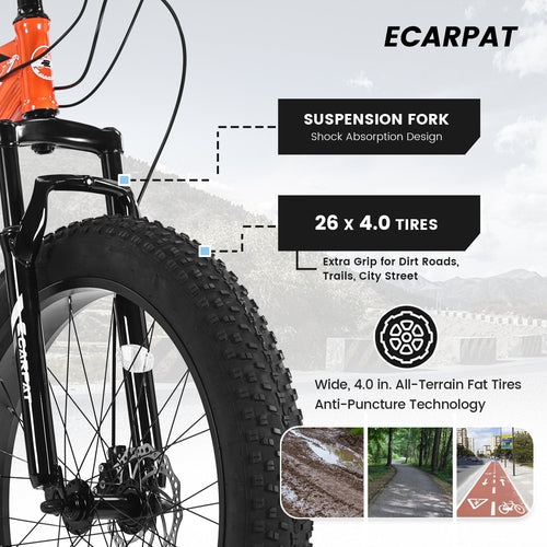 Vélo tout-terrain TerraForce™ City-Cruizer à pneus larges de 26 pouces – 21 vitesses