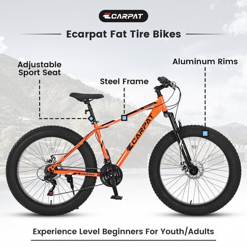 Vélo tout-terrain TerraForce™ City-Cruizer à pneus larges de 26 pouces – 21 vitesses