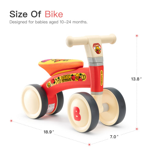 4-Wheel Balance Bike for Toddlers – No Pedals | Ages 1–2