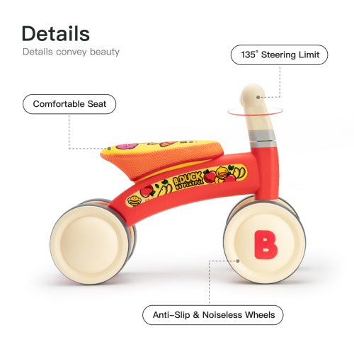 4-Wheel Balance Bike for Toddlers – No Pedals | Ages 1–2