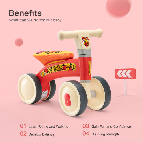 4-Wheel Balance Bike for Toddlers – No Pedals | Ages 1–2