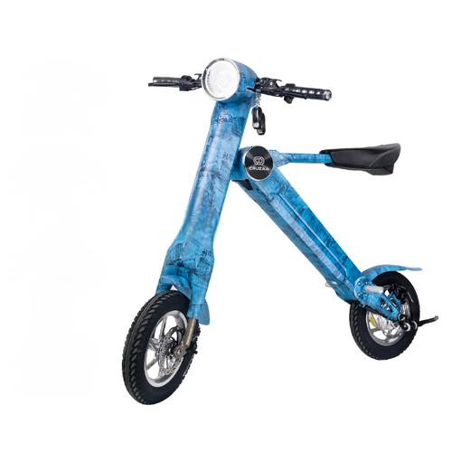 Cruzaa Elektroroller PRO – Denim Blau mit eingebauten Lautsprechern