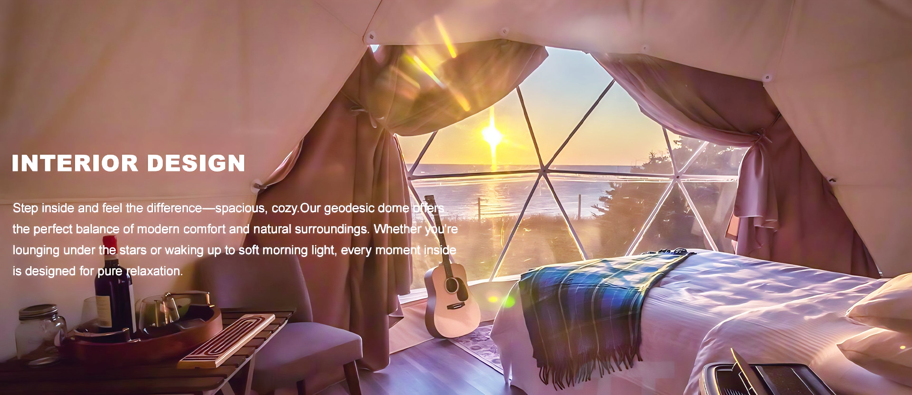 Luxury Geodesic Dome Glamping Tent | Starry Sky View Outdoor Resort