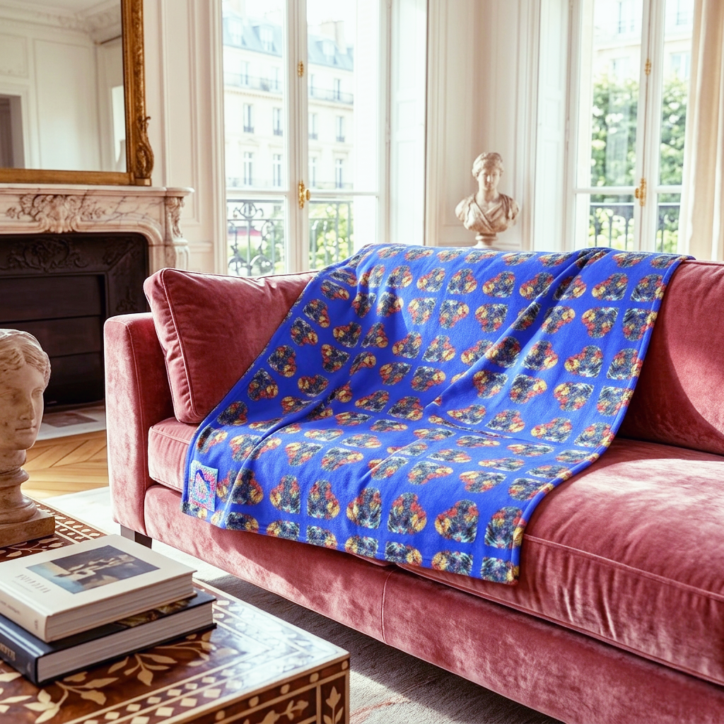 Blueberry Sweets Velvet Throw Blanket with Sherpa Fleece