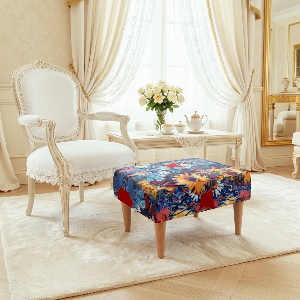 Royal Footstool: Queen of Hearts