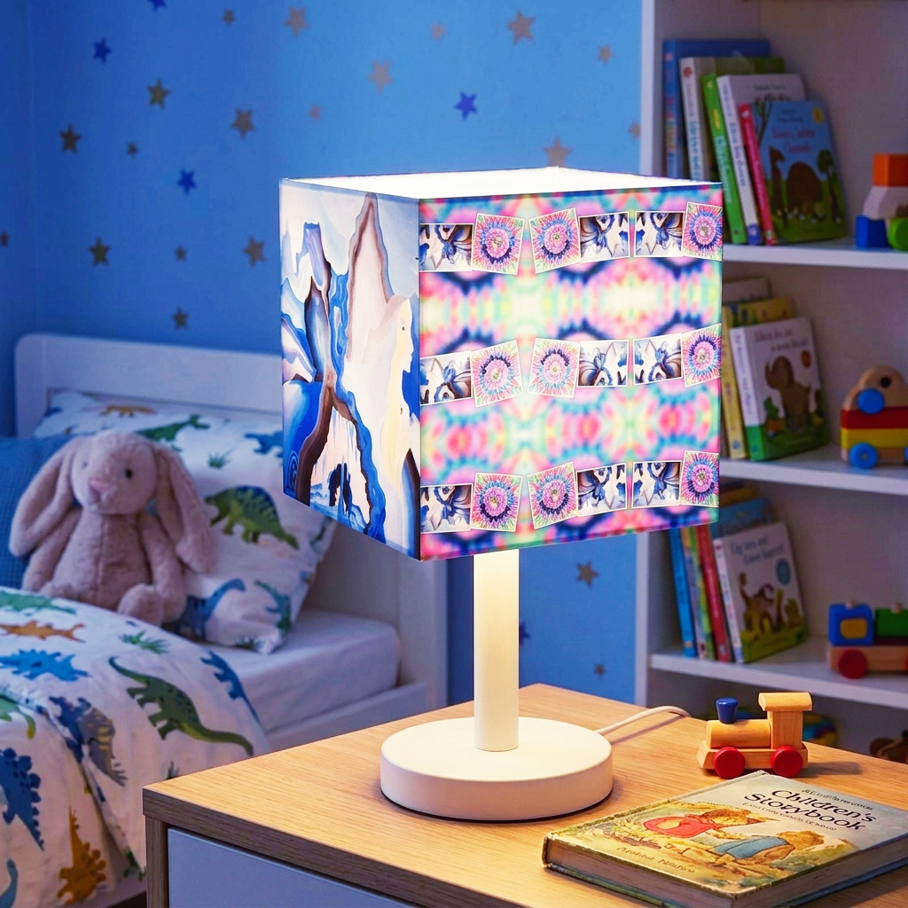 Moon Magic Square Lamp Shade – Handmade Art Print
