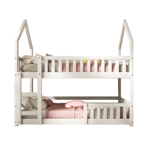 Castle Bunk Bed for Kids – Solid Wood, White (UK exclusive)