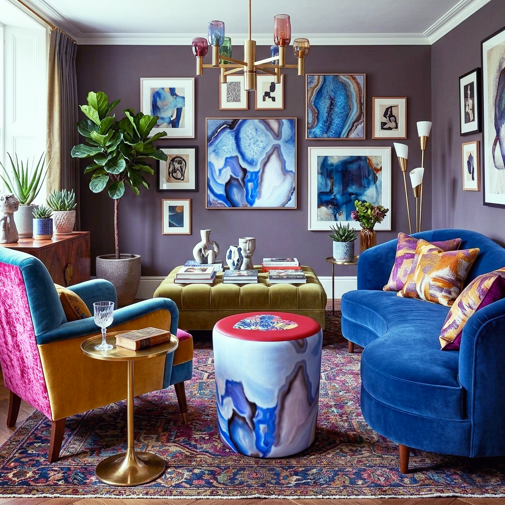 Round Velvet Pouffe – Circus Dreams