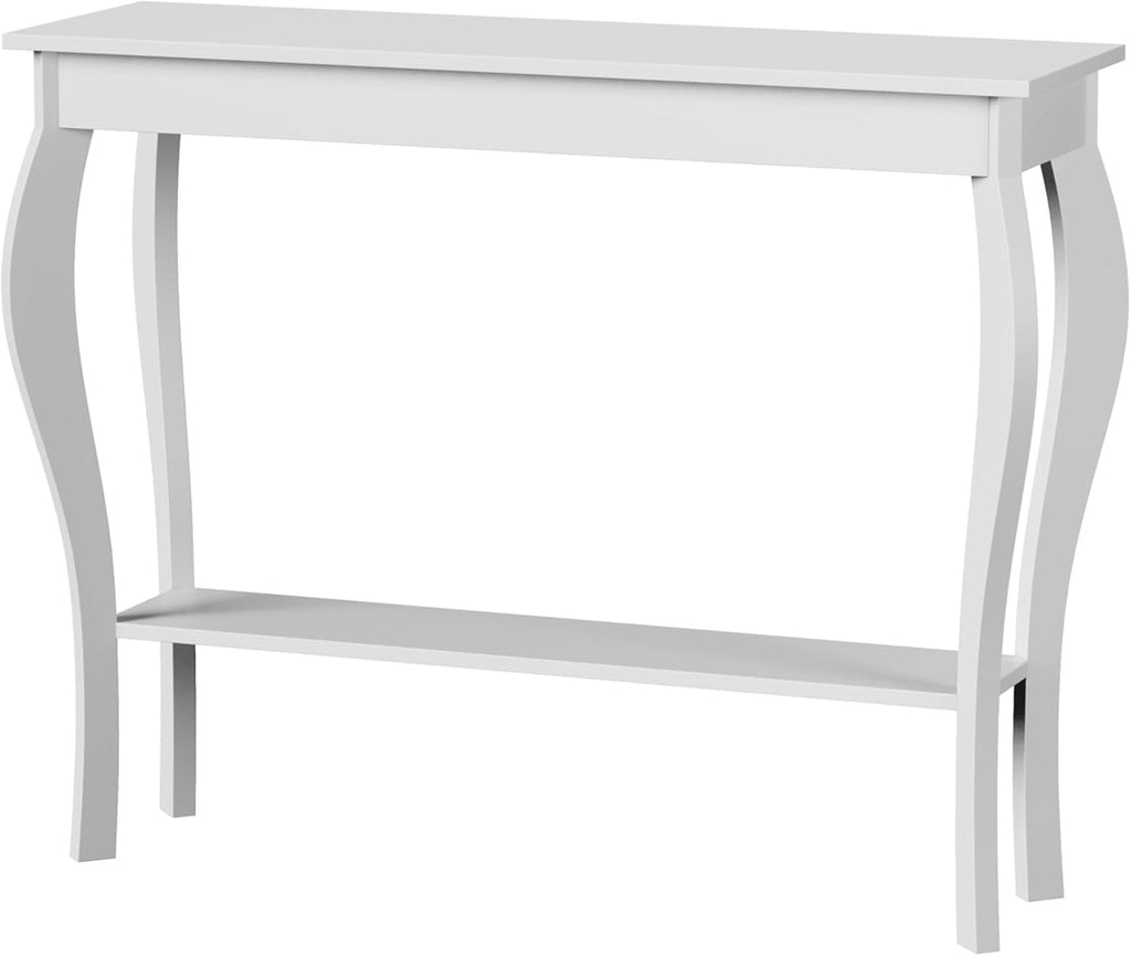 White Narrow Console Table, Chic Accent Sofa Table, Entryway Table