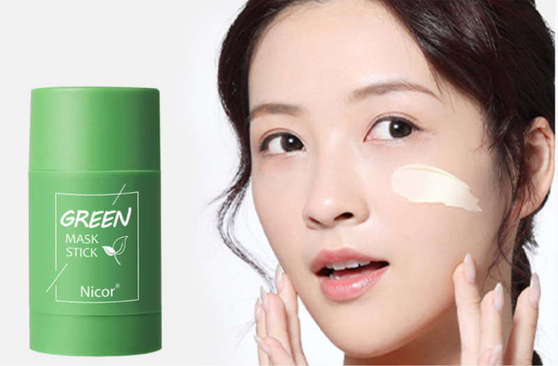Green Tea & Eggplant Clay Mask Stick – Oil Control, Anti-Acne & Brightening Face Mask