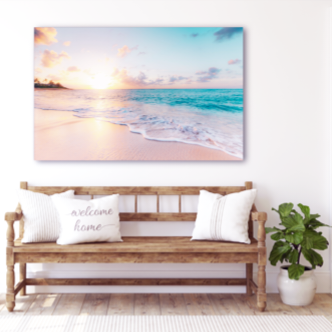 Glass Wall Art -Sea & Waves  (18x28 inches - 46x72cm)