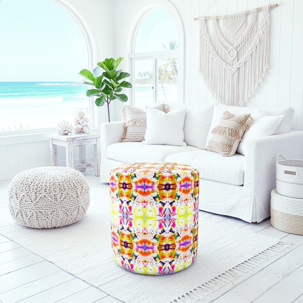Round Pouffe Tribal Love