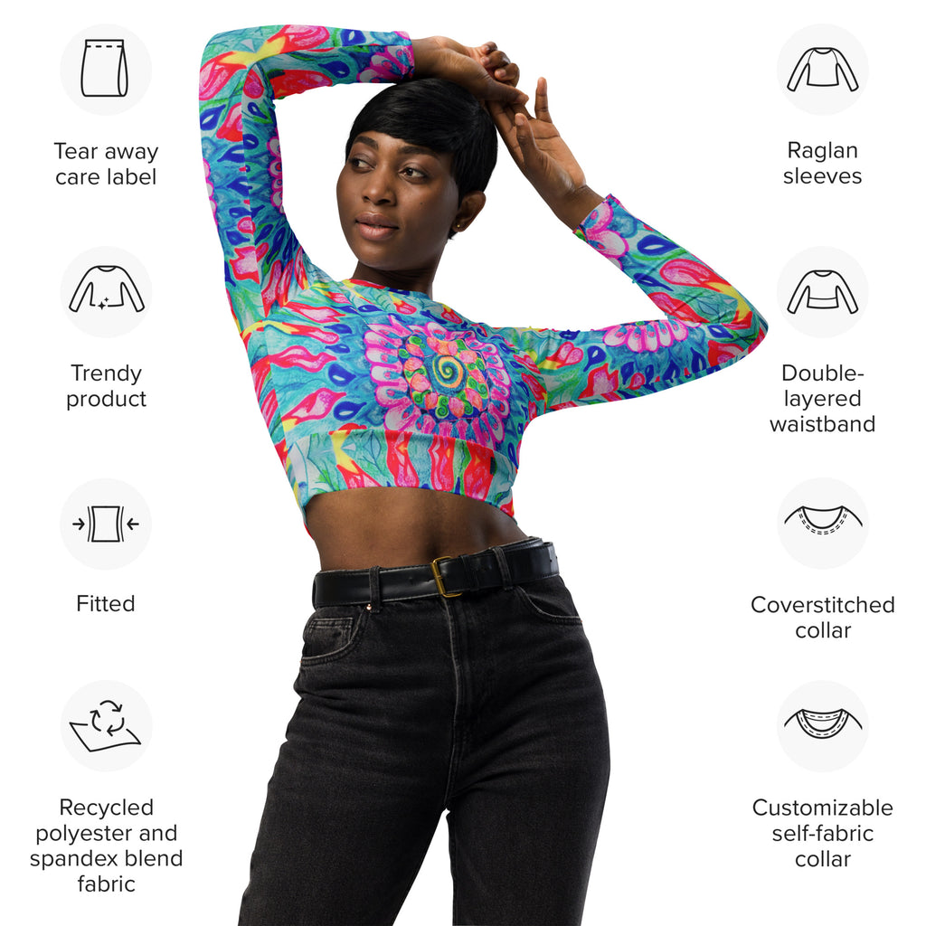 Flower of Life Longsleeve Crop Top