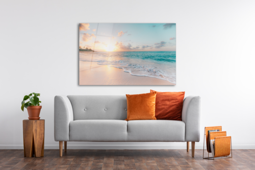 Glas Wandkunst -Meer & Wellen (18x28 Zoll - 46x72cm)