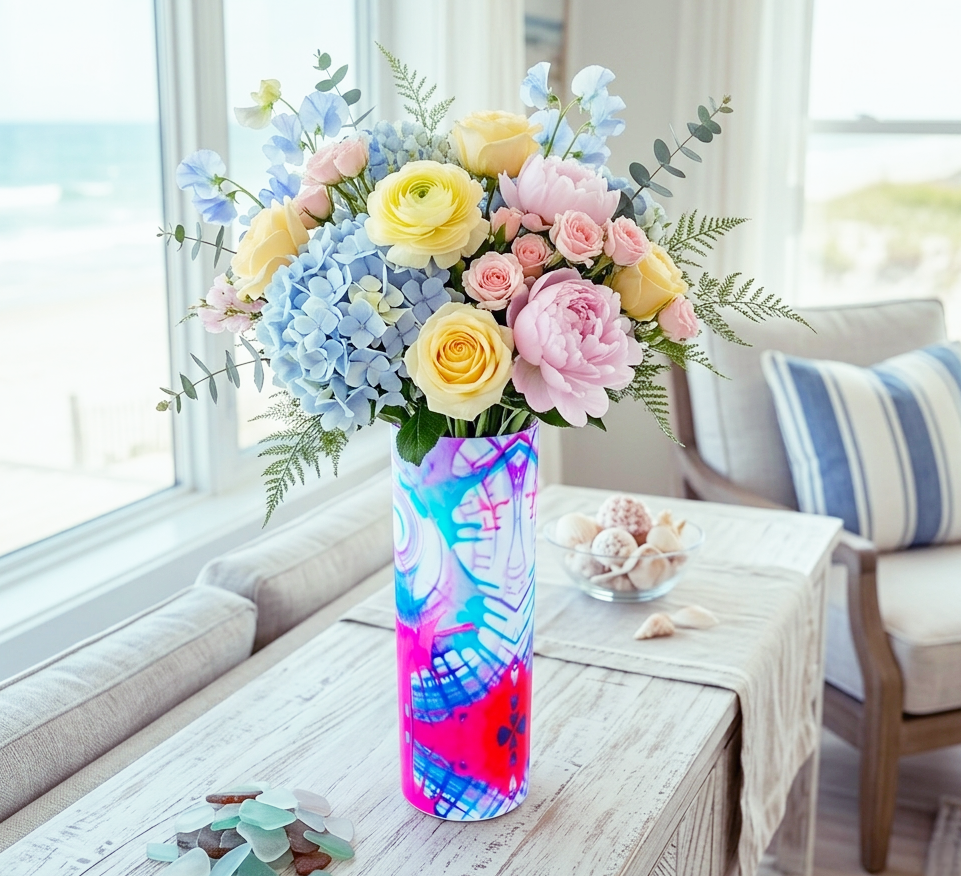 Artistic Glass Vase: Moon Candies & Summer Drops