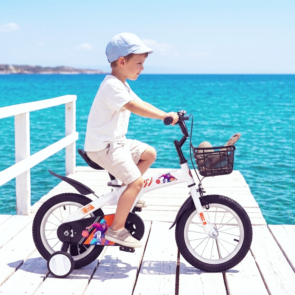 MiniRider™ 16 – 16-Inch Sport Bike for Kids (White, with Training Wheels)