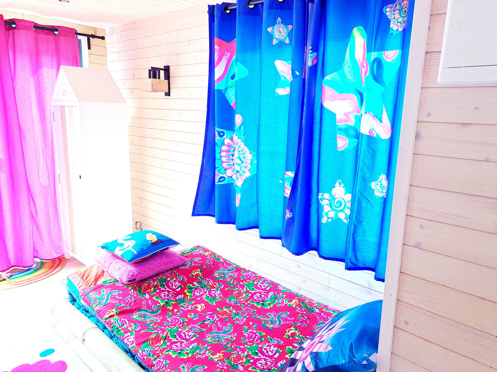 Art Edition Candy Stars Azure Curtains