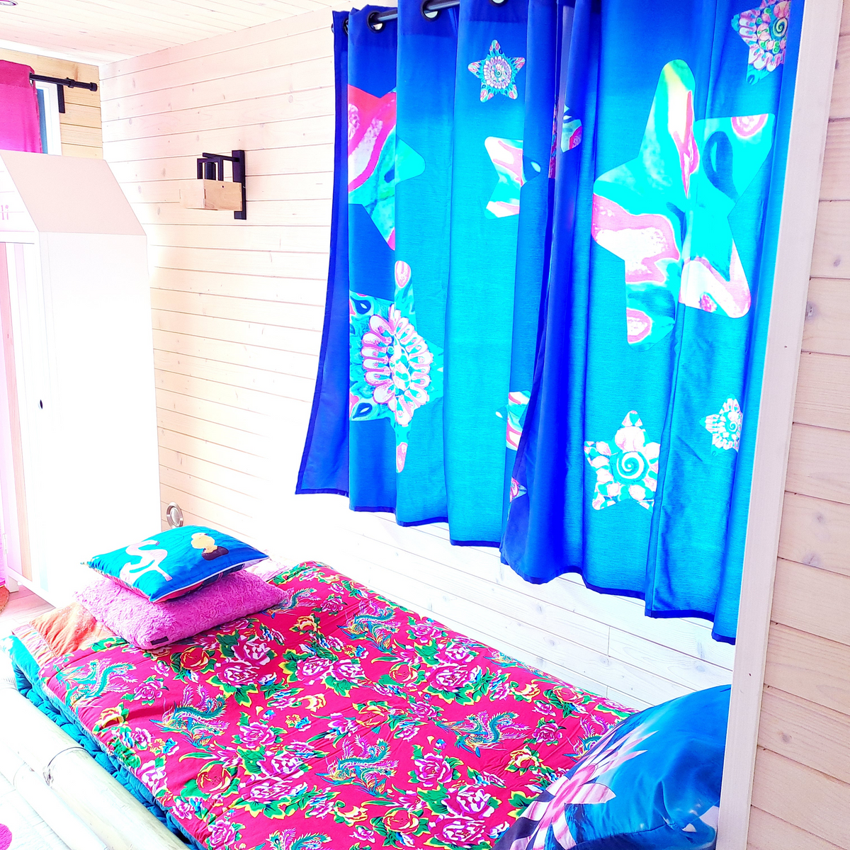 Art Edition Candy Stars Azure Curtains