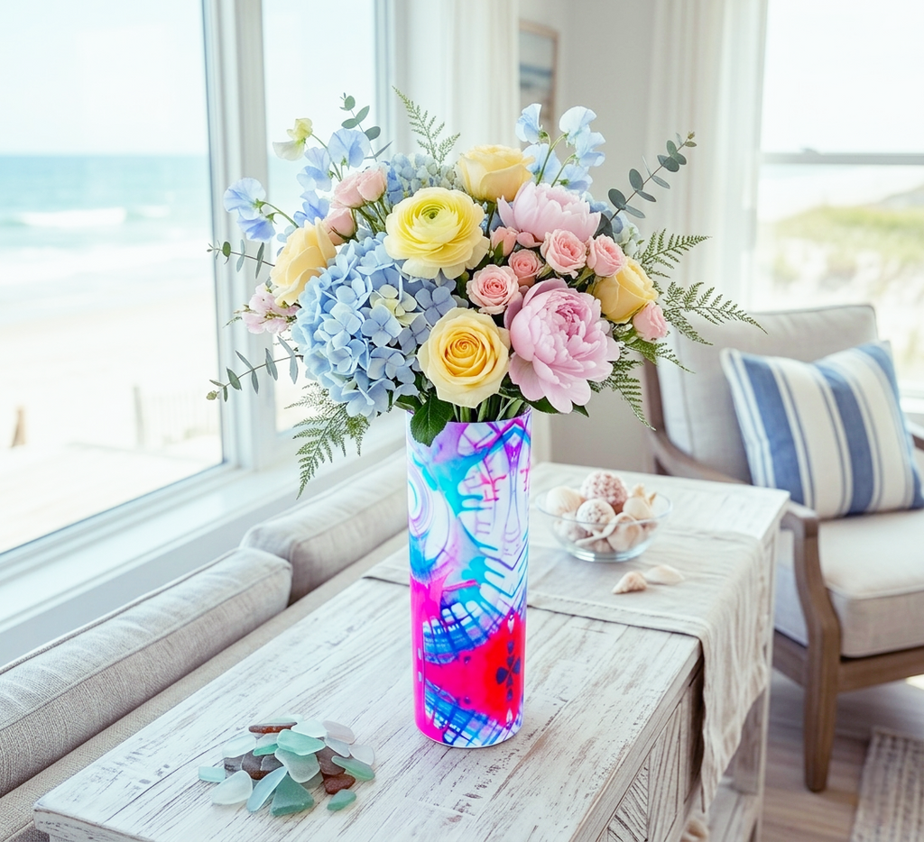 Artistic Glass Vase: Moon Candies & Summer Drops