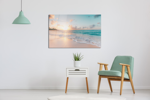 Glas Wandkunst -Meer & Wellen (18x28 Zoll - 46x72cm)
